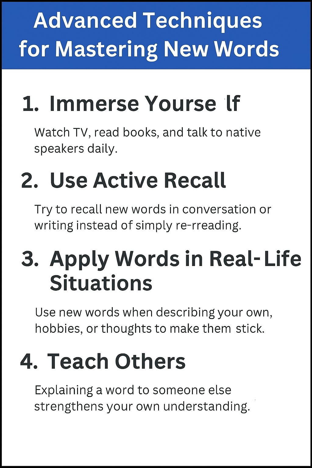 Advanced Techniques for Mastering New Words.