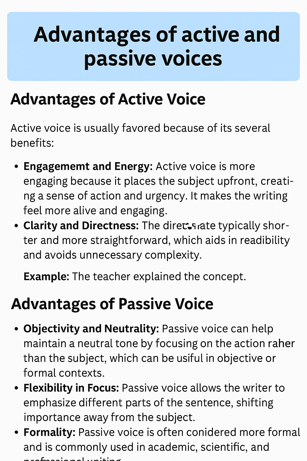 Active vs Passive Voice Differences