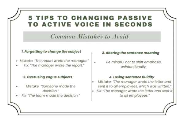 How to Change Passive to Active Voice in Second 5 Tips