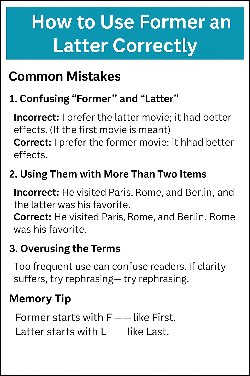 How to Use Former and Latter Correctly
