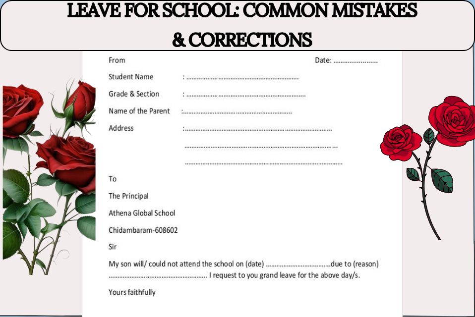 Leave for School Common Mistakes & Corrections