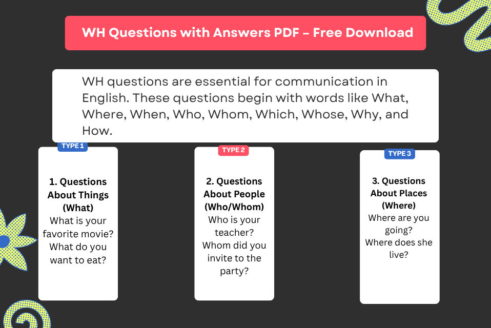 WH Questions with Answers PDF