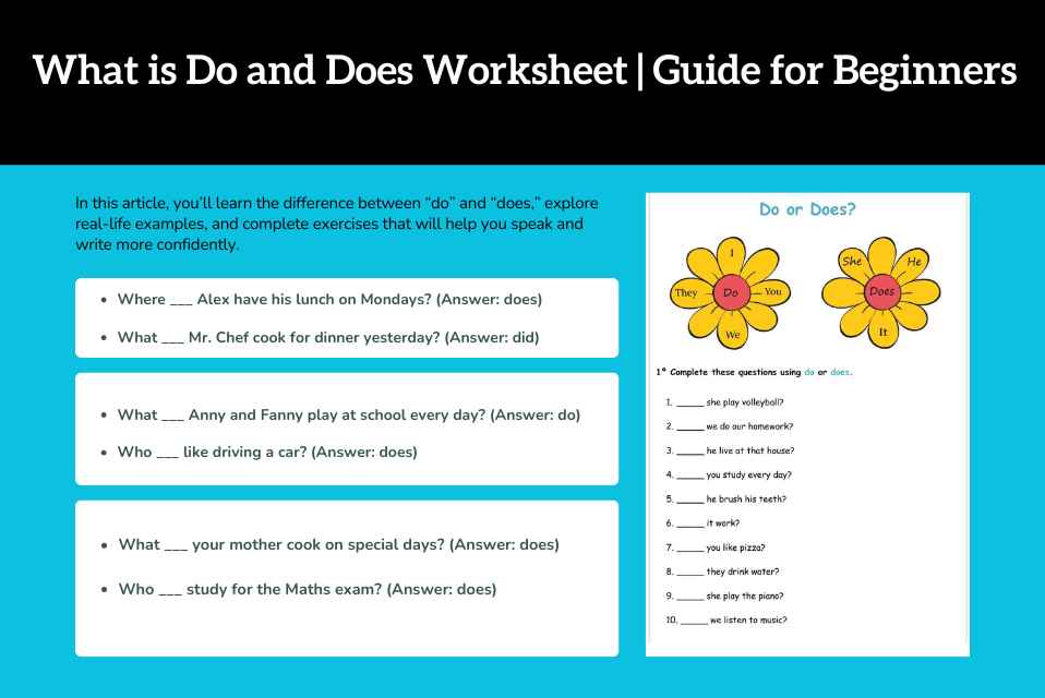 What is Do and Does Worksheet Guide for Beginners