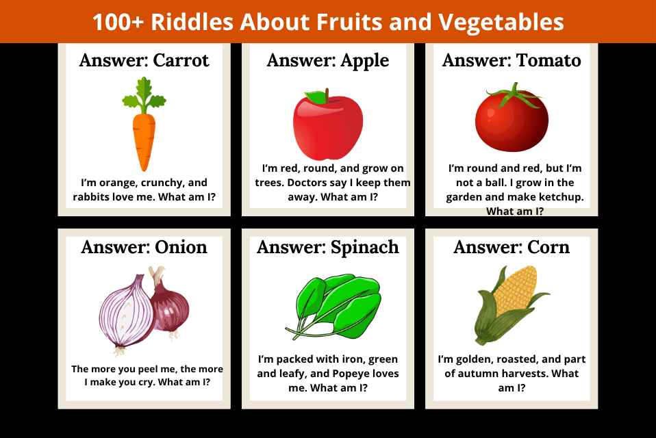 100+ Riddles About Fruits and Vegetables
