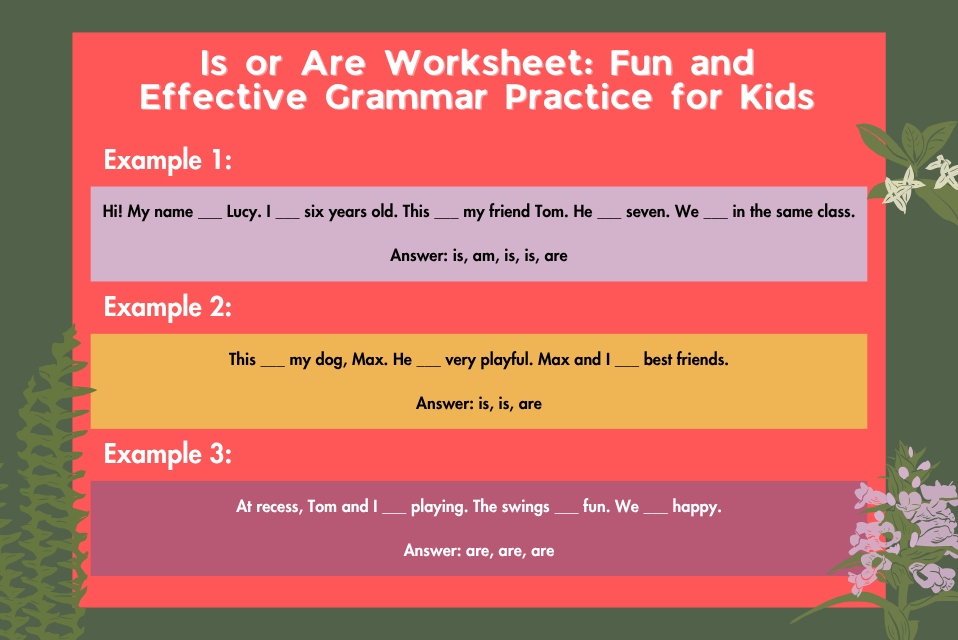 Is or Are Worksheet Fun and Effective Grammar Practice for Kids