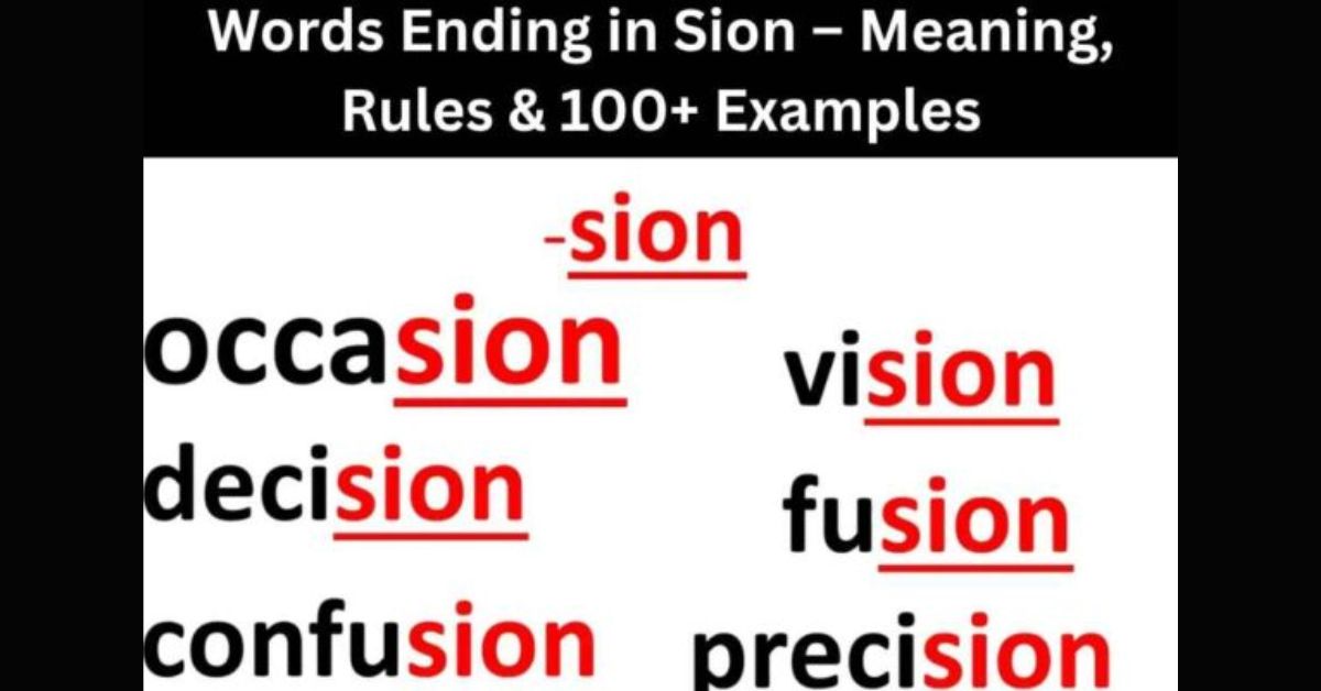 Words Ending in Sion