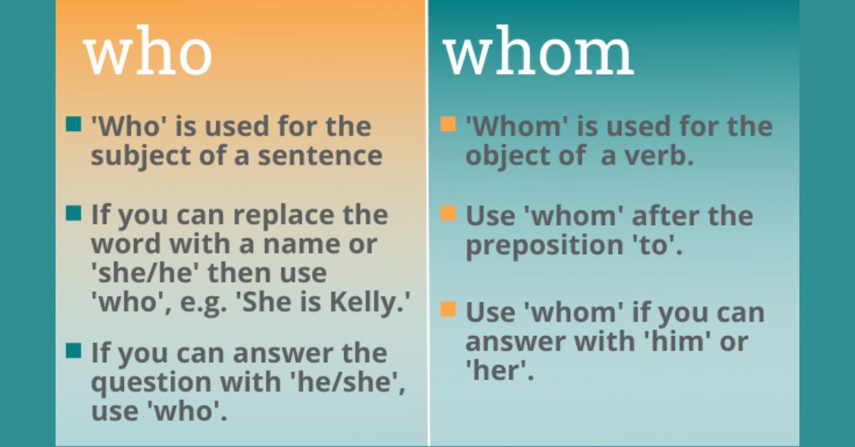 Who vs Whom Examples