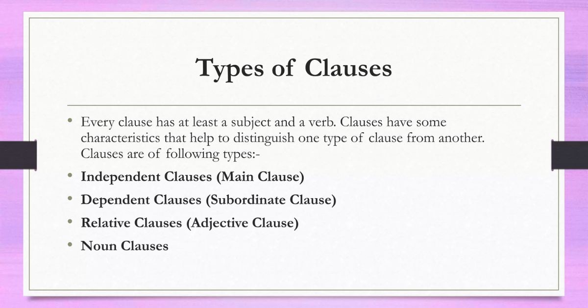 Clauses and Their Types in English Grammar