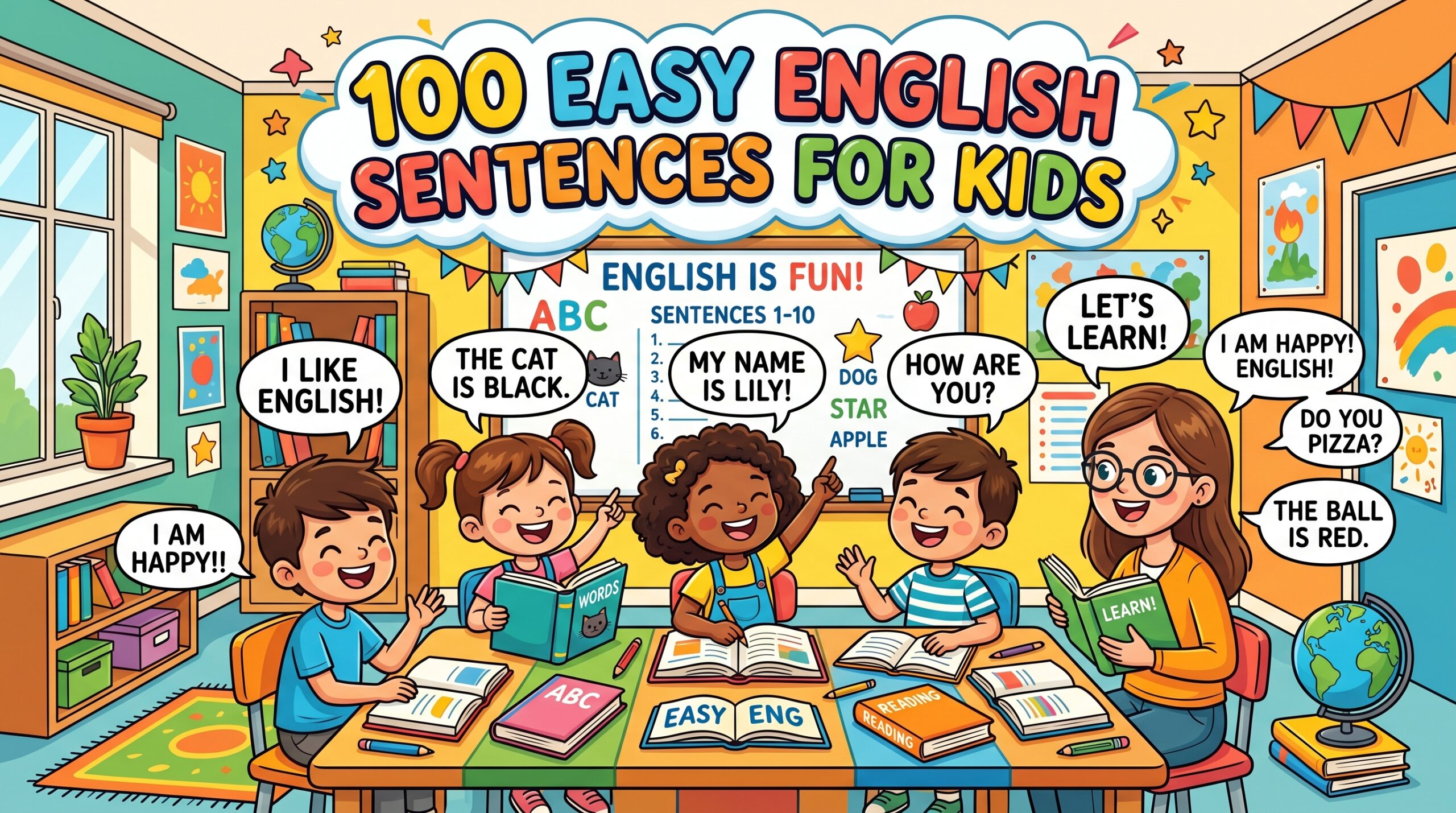 100 Easy English Sentences for Kids (Simple & Fun Learning Guide)