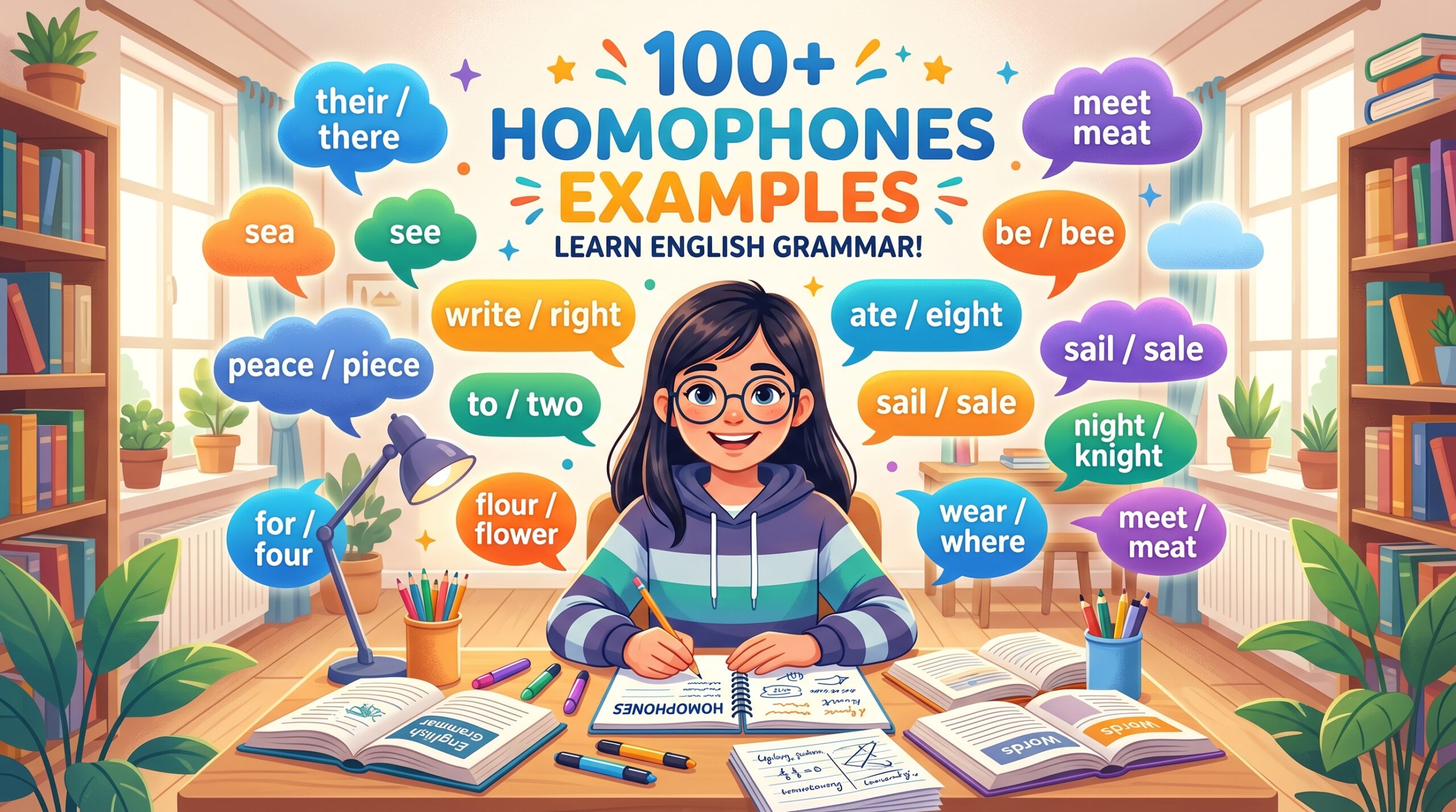 100+ Homophones Examples in English with Meanings and Sentences