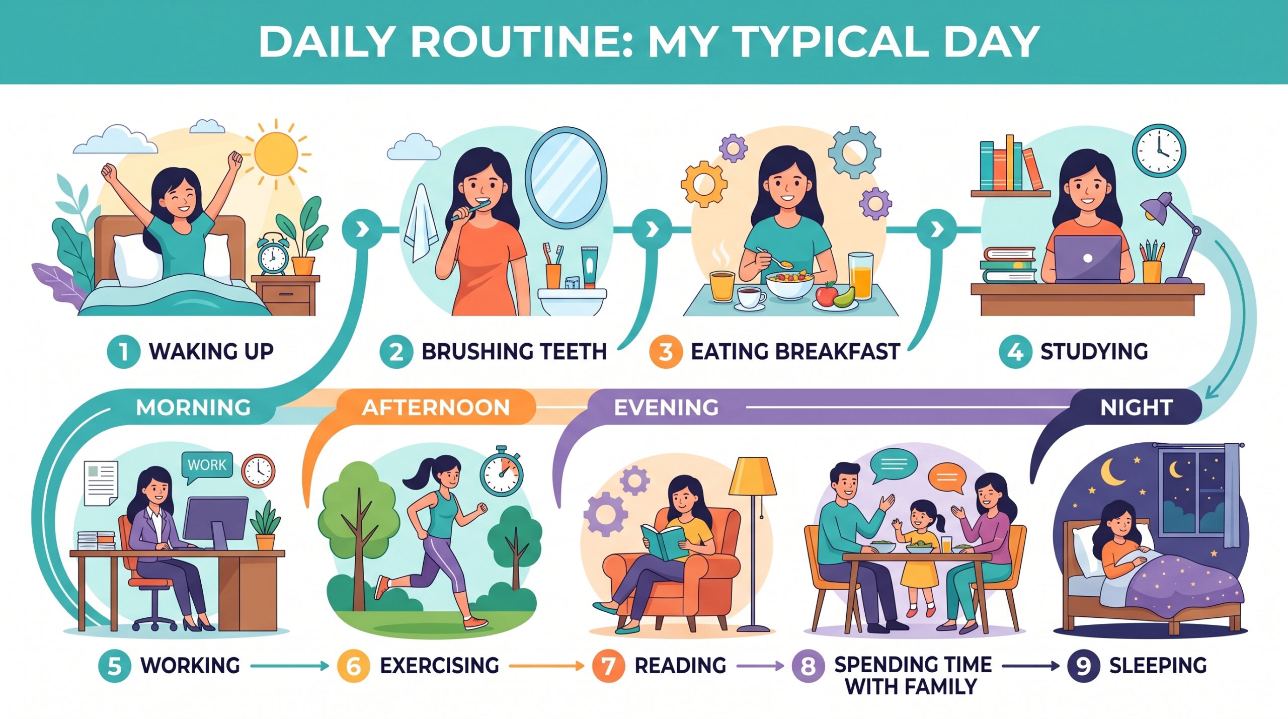 Daily Routines and Activities List with Examples for Everyday English