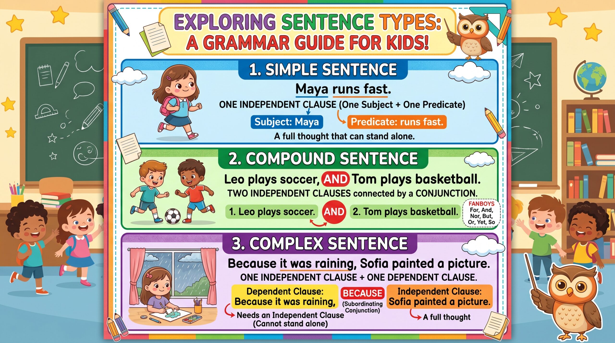 Types of Sentences in English Simple, Compound, Complex